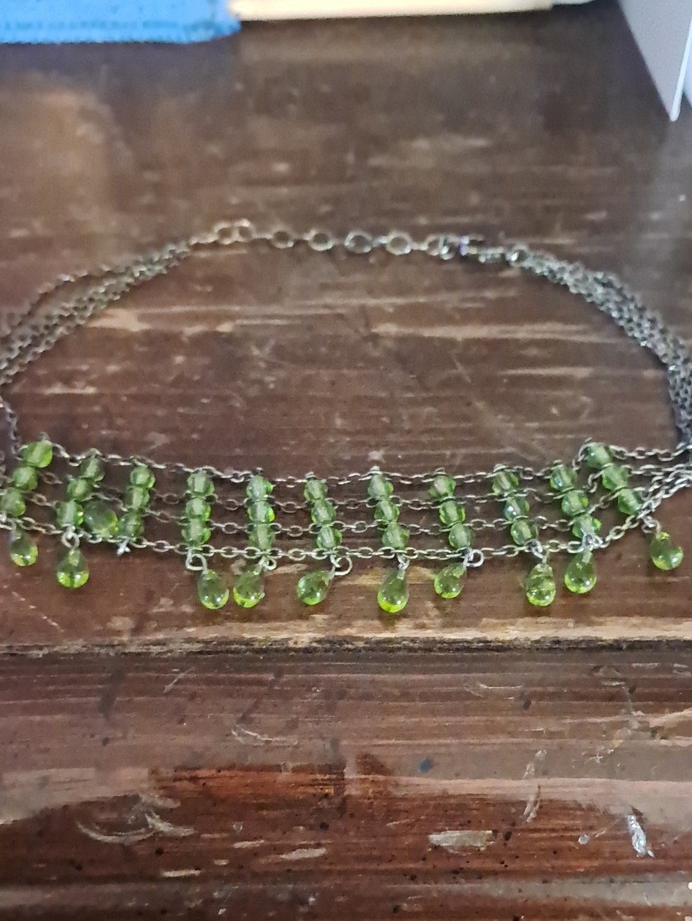 Green Bead Fringe Statement Necklace - Women Jewelry